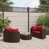 vidaXL Salon de jardin avec coussins 5 pcs marron r&eacute;sine tress&eacute;e