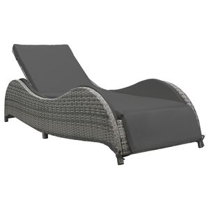 vidaXL Chaise longue avec coussin R&eacute;sine tress&eacute;e Anthracite