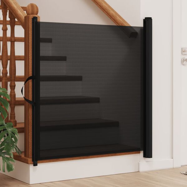vidaXL Porte rétractable pour animaux de compagnie noir 117,5x125 cm