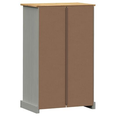 vidaXL Armoire à chaussures VIGO gris 60x35x96 cm bois massif de pin