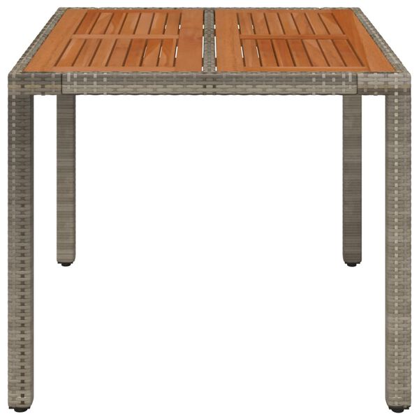vidaXL Table de jardin dessus en bois Gris 90x90x75 cm R&eacute;sine tress&eacute;e
