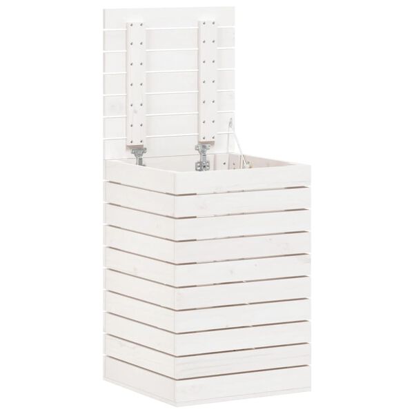 vidaXL Panier à linge blanc 44x44x66 cm bois massif de pin