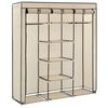vidaXL Armoire avec compartiments et barres Crème 150x45x175 cm Tissu