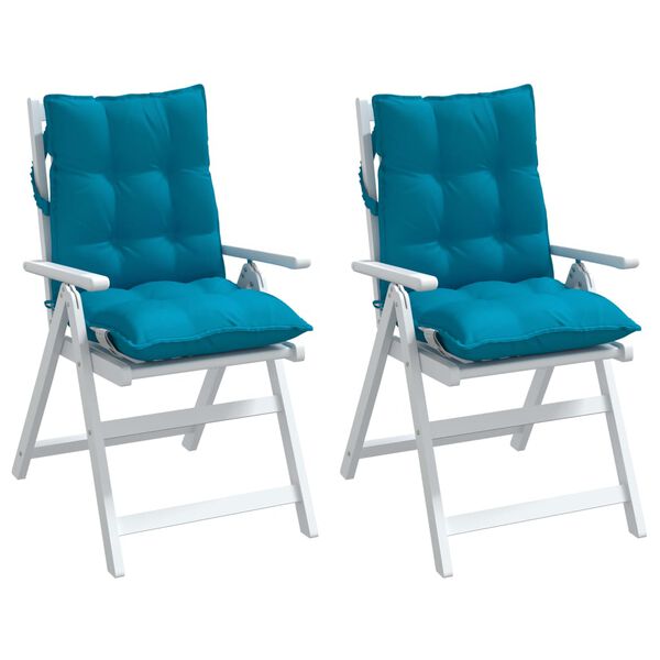 vidaXL Coussins de chaise &agrave; dossier bas lot de 2 bleu clair