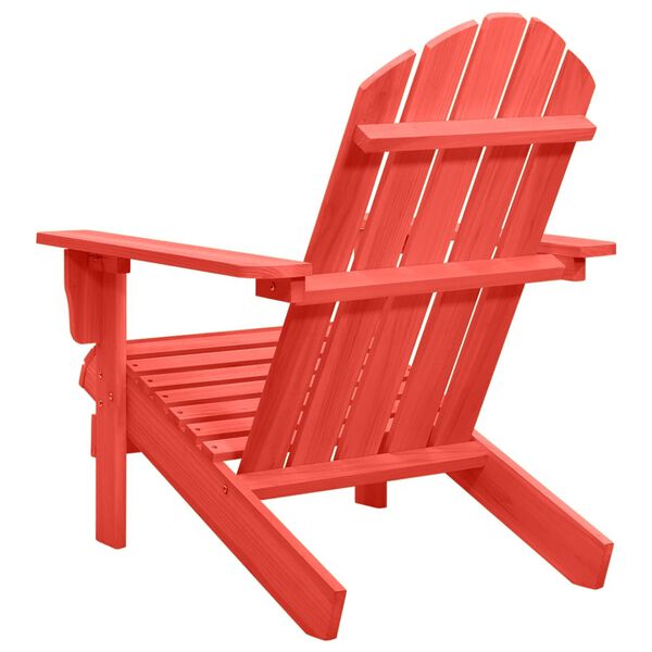 vidaXL Chaise de jardin Adirondack bois de sapin massif rouge