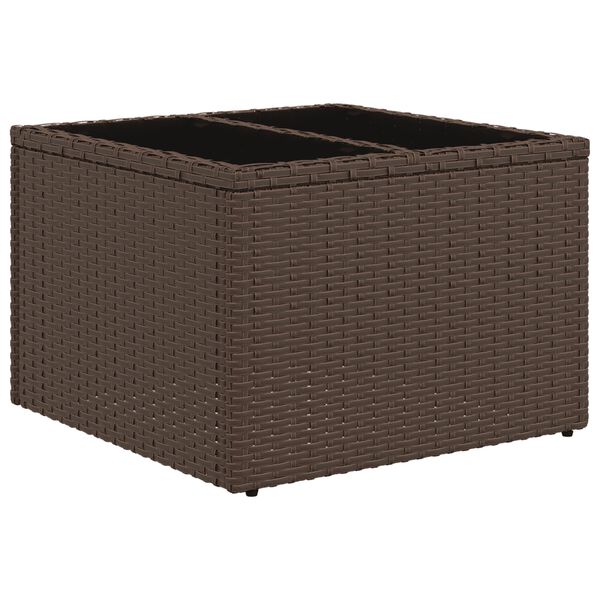 vidaXL Salon de jardin avec coussins 7 pcs marron résine tressée