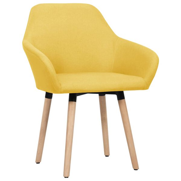 vidaXL Chaises &agrave; manger lot de 2 jaune tissu