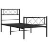 vidaXL Cadre de lit métal sans matelas avec pied de lit noir 100x190cm