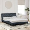 vidaXL Cadre de lit sans matelas gris fonc&eacute; 152x203 cm velours
