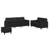 vidaXL Ensemble de canap&eacute;s 3 pcs avec coussins Noir Similicuir