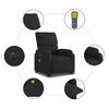 vidaXL Fauteuil inclinable de massage électrique noir tissu