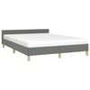 vidaXL Cadre de lit sans matelas gris foncé tissu