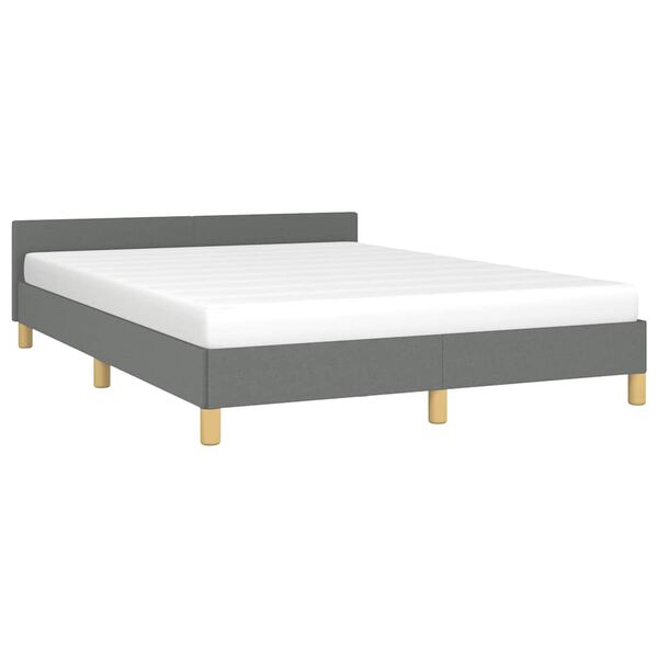 vidaXL Cadre de lit sans matelas gris foncé tissu