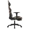 vidaXL Chaise de jeu de massage repose-pied Noir et camouflage Tissu