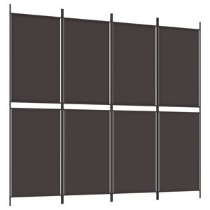 vidaXL Cloison de s&eacute;paration 4 panneaux Marron 200x180 cm Tissu