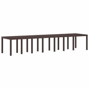 vidaXL Table de jardin pour repas Marron 400 x 100 x 73 cm polyrotin