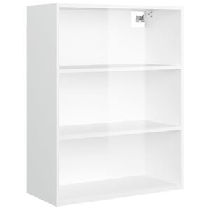 vidaXL Armoire murale suspendue Blanc brillant 69,5x32,5x90 cm