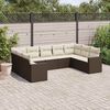 vidaXL Salon de jardin avec coussins 9 pcs marron r&eacute;sine tress&eacute;e