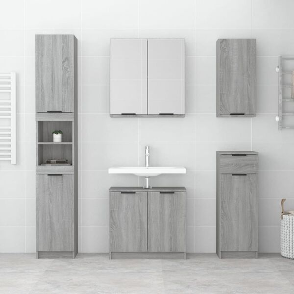 vidaXL Armoire de salle de bain murale Sonoma gris 32x20x67 cm