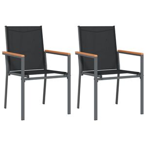 vidaXL Chaises de jardin lot de 2 noir 55x61,5x90cm textilène et acier