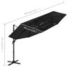 vidaXL Parasol de jardin &agrave; 4 niveaux avec m&acirc;t en aluminium noir 3x3 m