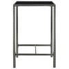 vidaXL Table de bar de jardin Gris 70x70x110cm R&eacute;sine tress&eacute;e et verre