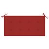 vidaXL Banc de jardin avec coussin rouge 112 cm Bois de teck massif