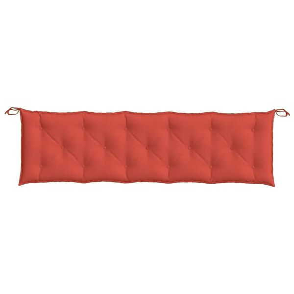 vidaXL Coussin de banc de jardin rouge m&eacute;lang&eacute; 180x50x7 cm tissu