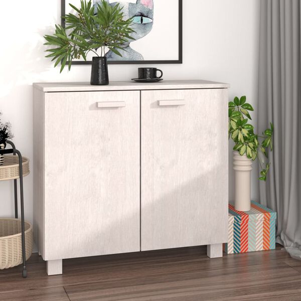 vidaXL Buffet HAMAR Blanc 85x35x80 cm Bois massif de pin