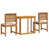 vidaXL Ensemble bistro de jardin 3 pcs Marron Bois d'Acacia Massif