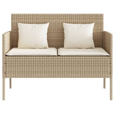 vidaXL Banc de jardin avec coussins beige résine tressée