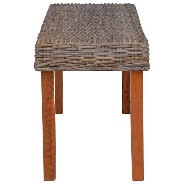 vidaXL Banc 110 cm Rotin naturel kubu et bois d'acajou massif