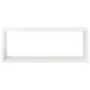 vidaXL &Eacute;tag&egrave;res murales cube 2 pcs Blanc brillant Bois d&rsquo;ing&eacute;nierie