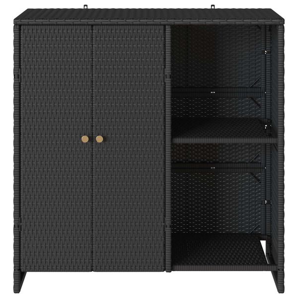 vidaXL Armoire de rangement avec &eacute;tag&egrave;re Noir 100 x 36 x 102 cm Rotin