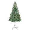 vidaXL Sapin de No&euml;l artificiel pr&eacute;-&eacute;clair&eacute; et pommes de pin 180 cm