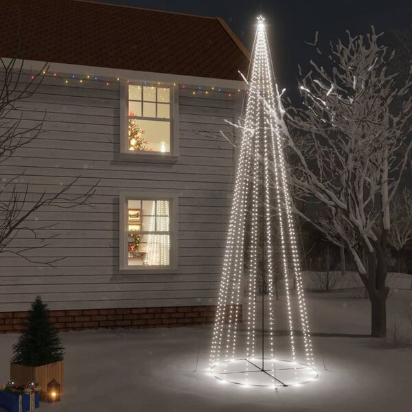 vidaXL Arbre de No&euml;l c&ocirc;ne 1134 LED blanc froid 230x800 cm