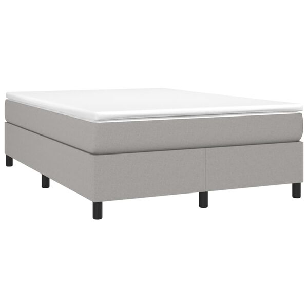 vidaXL Sommier &agrave; lattes de lit et matelas gris clair 137x190 cm tissu