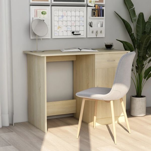 vidaXL Bureau Ch&ecirc;ne sonoma 100x50x76 cm Bois d&rsquo;ing&eacute;nierie