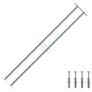 vidaXL Grille réglable de sécurité de fenêtres et 2 barres 1000-1500mm