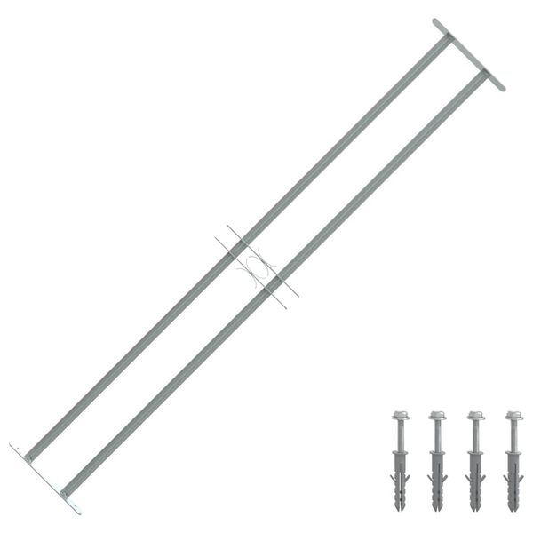 vidaXL Grille réglable de sécurité de fenêtres et 2 barres 1000-1500mm