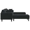 vidaXL Canapé en velours avec coussin 3 pcs Noir 208 cm Velours