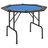 vidaXL Table de poker pliable 8 joueurs Bleu 108x108x75 cm