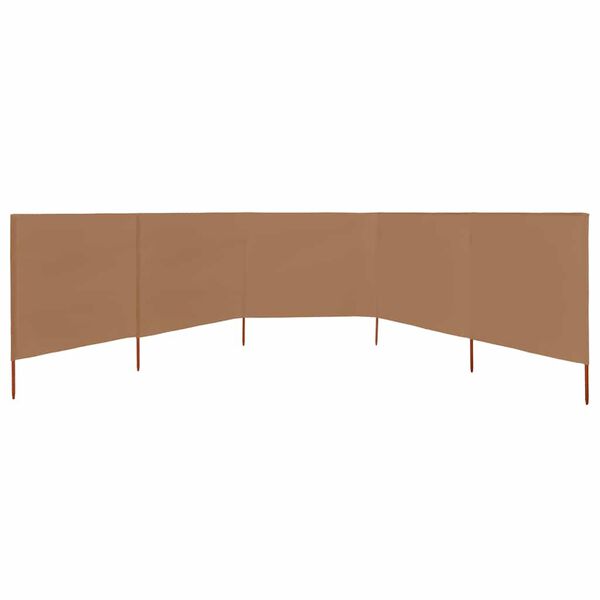 vidaXL Paravent 5 panneaux Tissu 600 x 80 cm Taupe