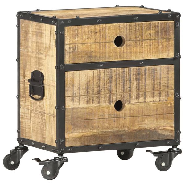 vidaXL Table de chevet 40x30x50 cm bois de manguier brut