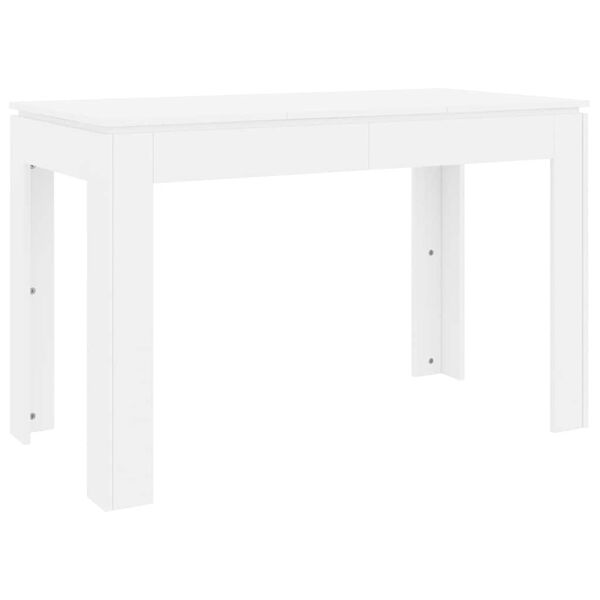 vidaXL Table de salle &agrave; manger Blanc 120x60x76 cm Bois d'ing&eacute;nierie