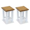 vidaXL Tables d'appoint 2 pcs 27 x 24 x 37 cm bois de ch&ecirc;ne massif