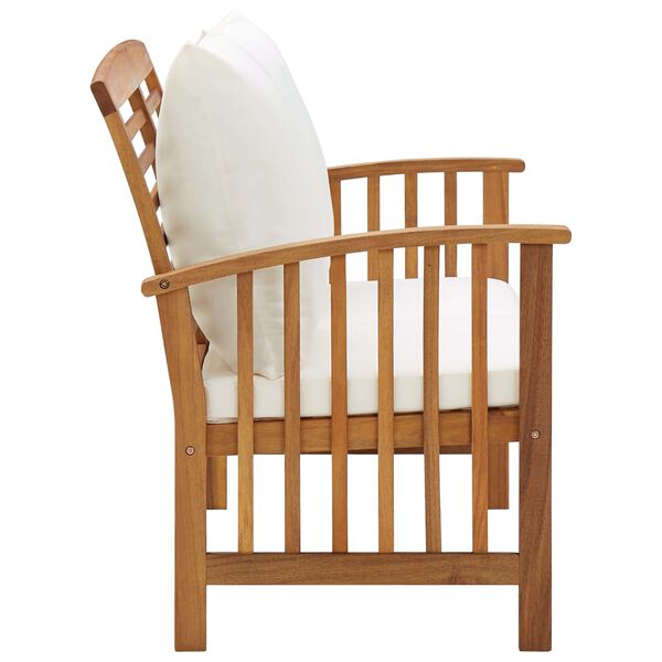vidaXL Banc de jardin avec coussins 119 cm Bois solide d'acacia