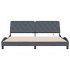 vidaXL Cadre de lit avec LED sans matelas gris fonc&eacute; 193x203 cm velours