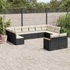 vidaXL Salon de jardin 12 pcs avec coussins noir r&eacute;sine tress&eacute;e