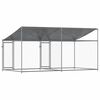 vidaXL Cage pour chien avec toit et portes gris 4x2x2m acier galvanisé